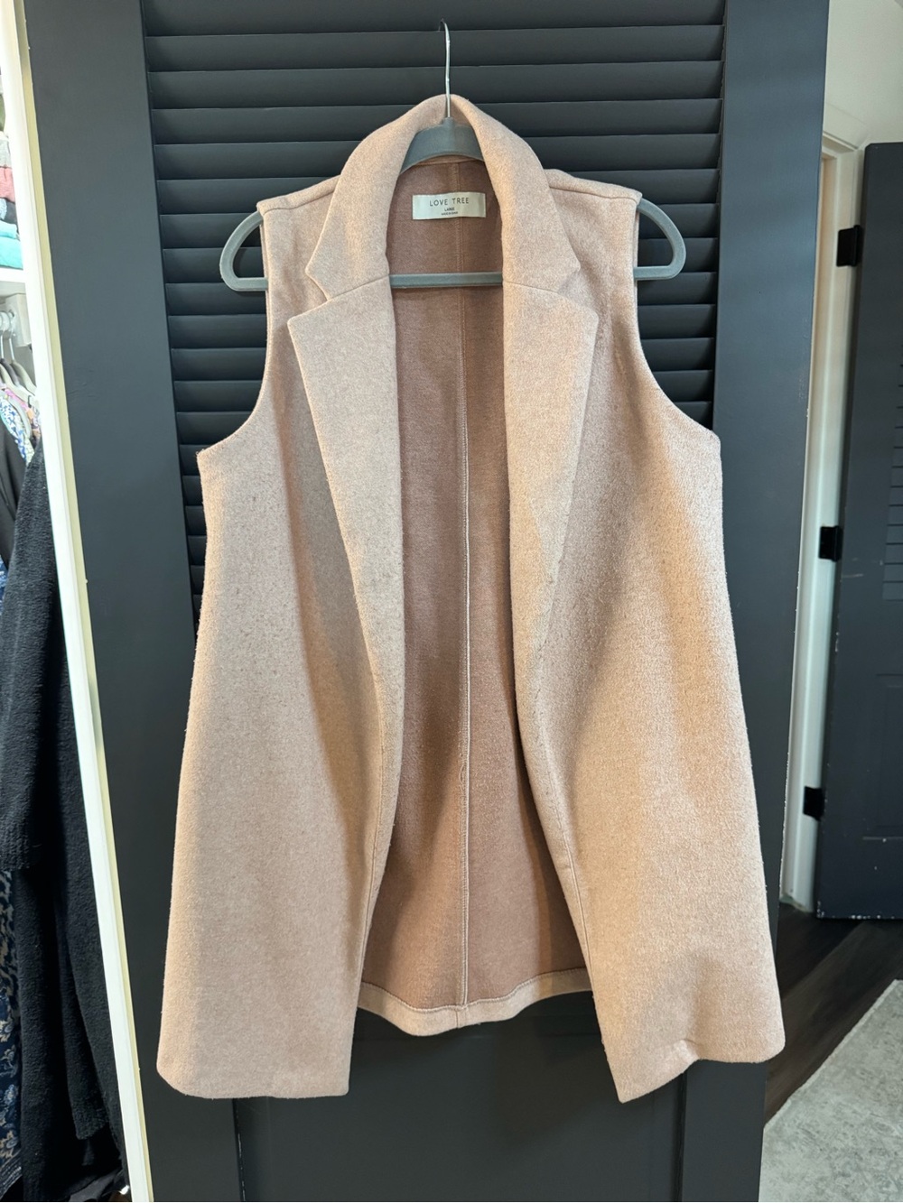 Love Tree Blush Open-Front Sleeveless Vest